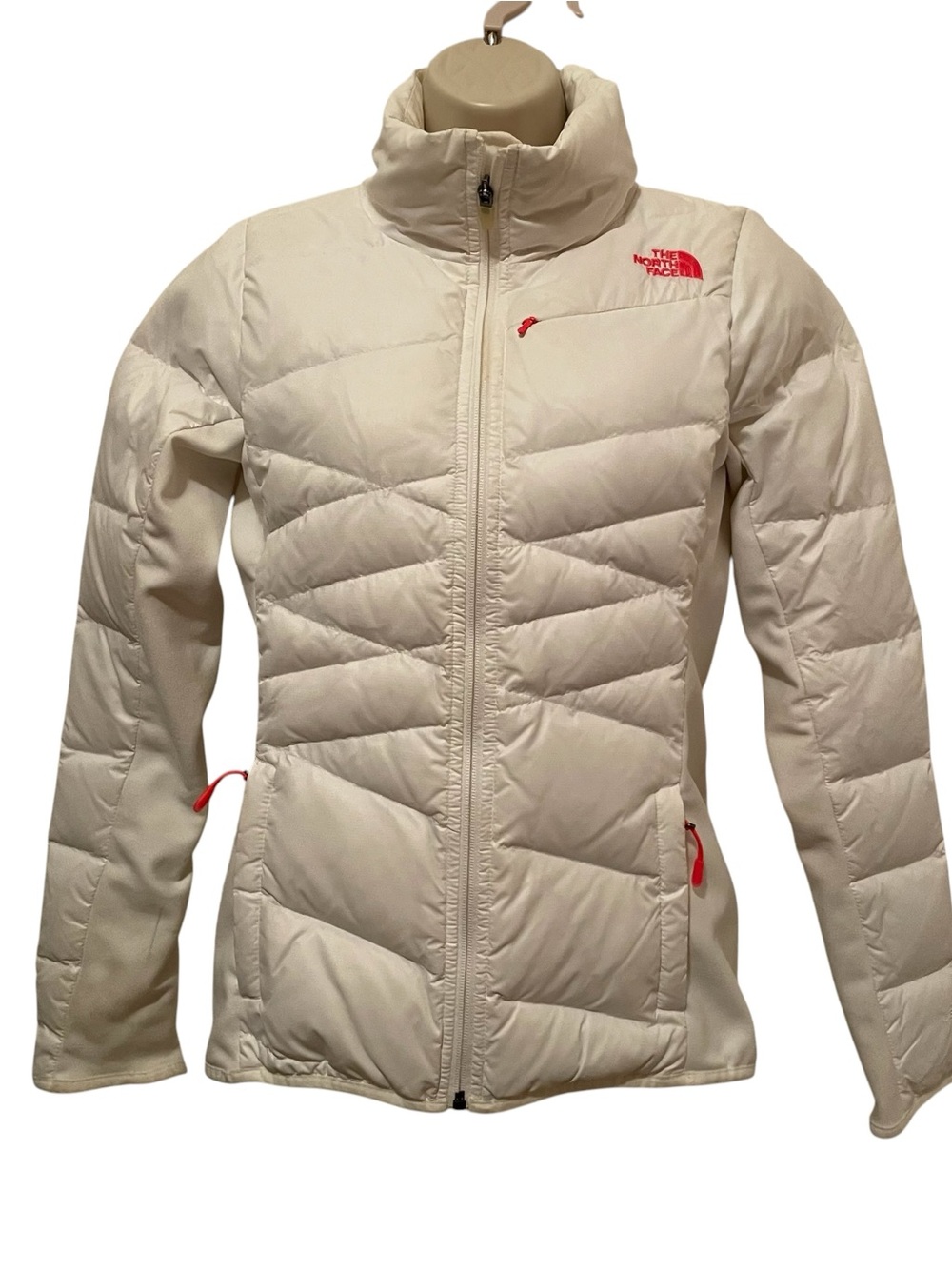 The North Face Women’s 600 Down Jacket White Hybrid Down Puffer/Softshell A9ZX